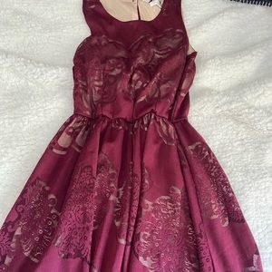 Maroon Lace Dress (will wash clothes to get them fresh & wrinkles out)!